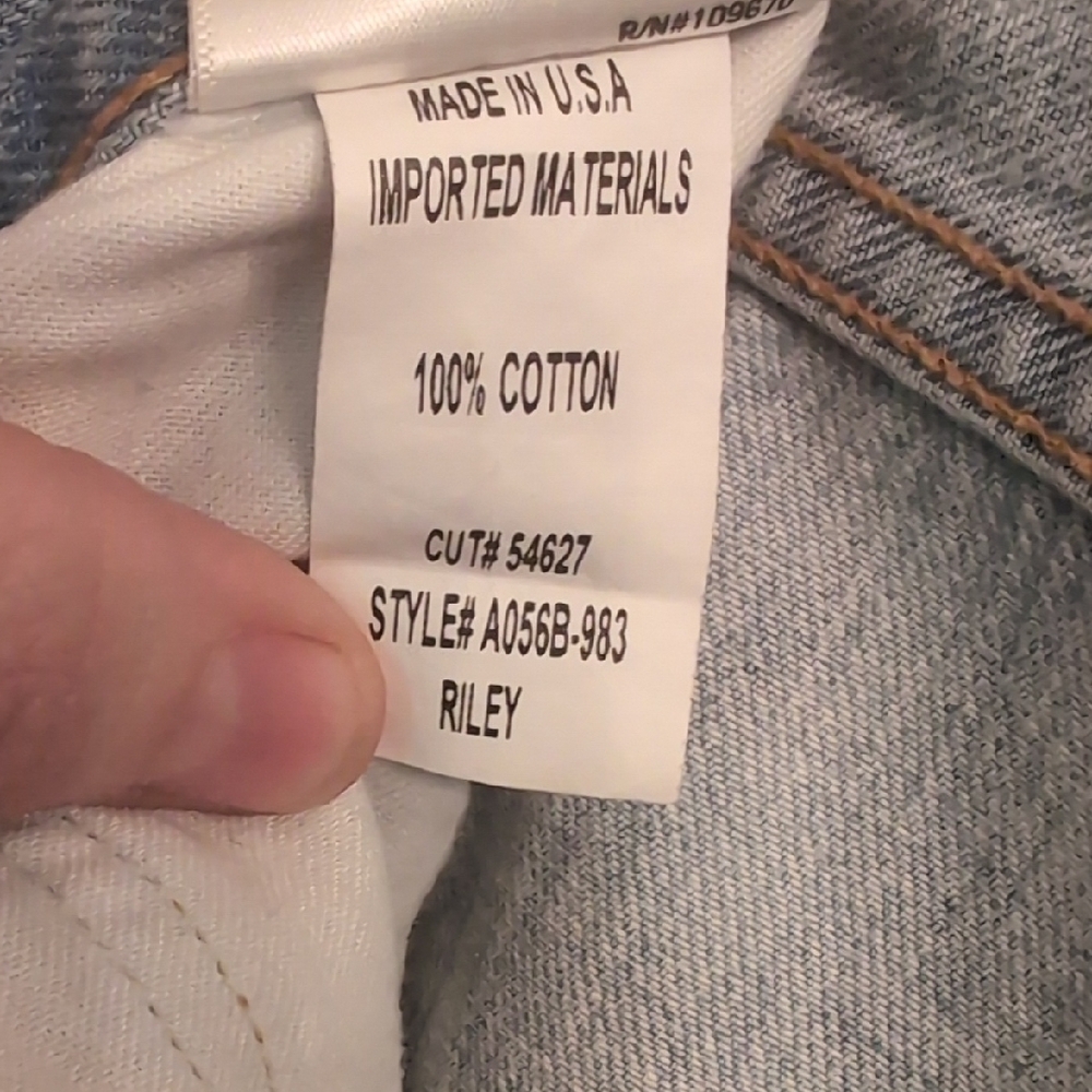 Agolde Riley High Rise Blue Straight Cropped Jeans with Distressed Knee Size 26 - Picture 5 of 7